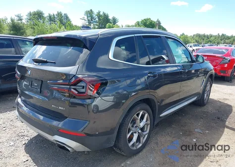 2022 BMW X3 xDrive30I z USA, uszkodzony, nr VIN 5UX53DP00N9K59857